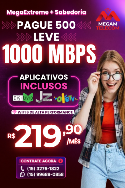 Plano Mega + Sabedoria 1000 MBPS