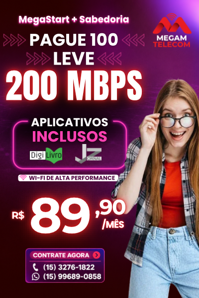 Plano Mega + Sabedoria 200 MBPS
