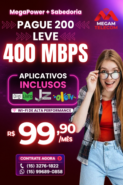 Plano Mega + Sabedoria 400 MBPS